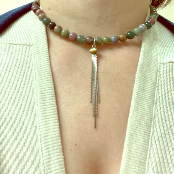 🦊Gorgeous handmade natural stone,silver necklace - Picture 2 of 5